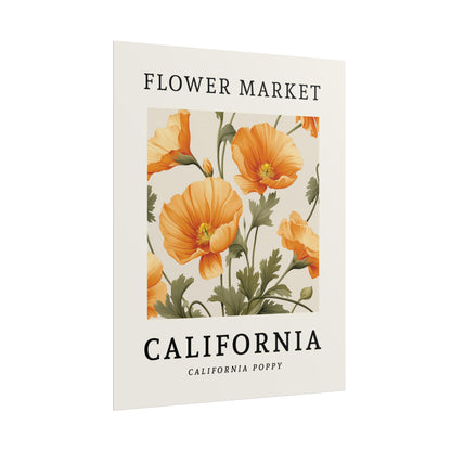CALIFORNIA FLOWER MARKET Poster California Poppy Flower Blooms Print