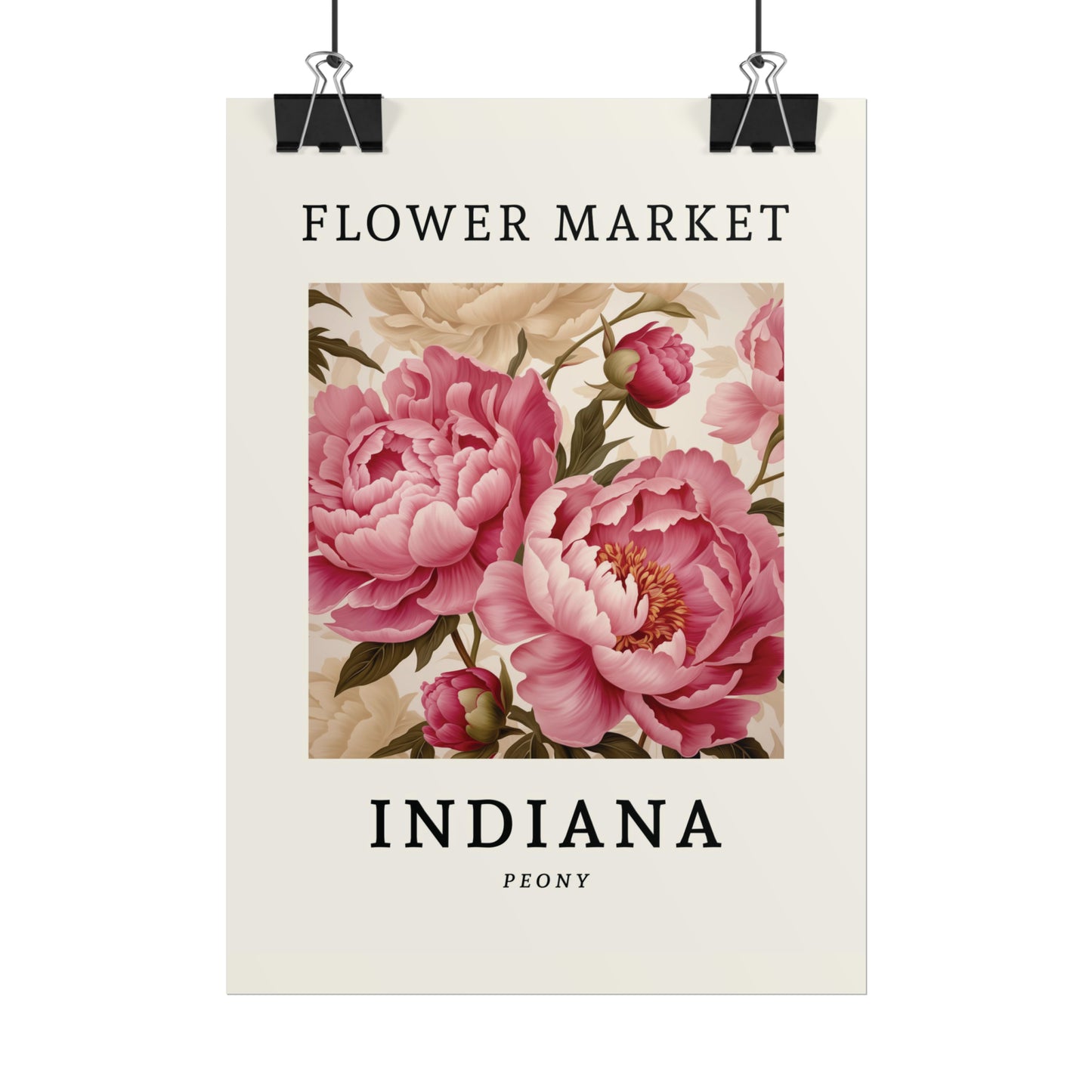 INDIANA FLOWER MARKET Poster Peony Floral Print