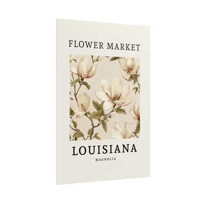 LOUISIANA FLOWER MARKET Poster Magnolia Blossoms Print