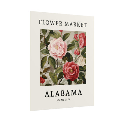 Alabama FLOWER MARKET Poster Camellia Flower Blooms
