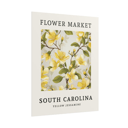South Carolina FLOWER MARKET Poster Yellow Jessamine Blossoms