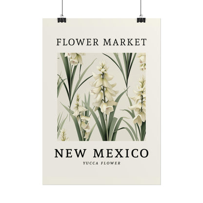 New Mexico FLOWER MARKET Poster Yucca Flowers Blossoms Print