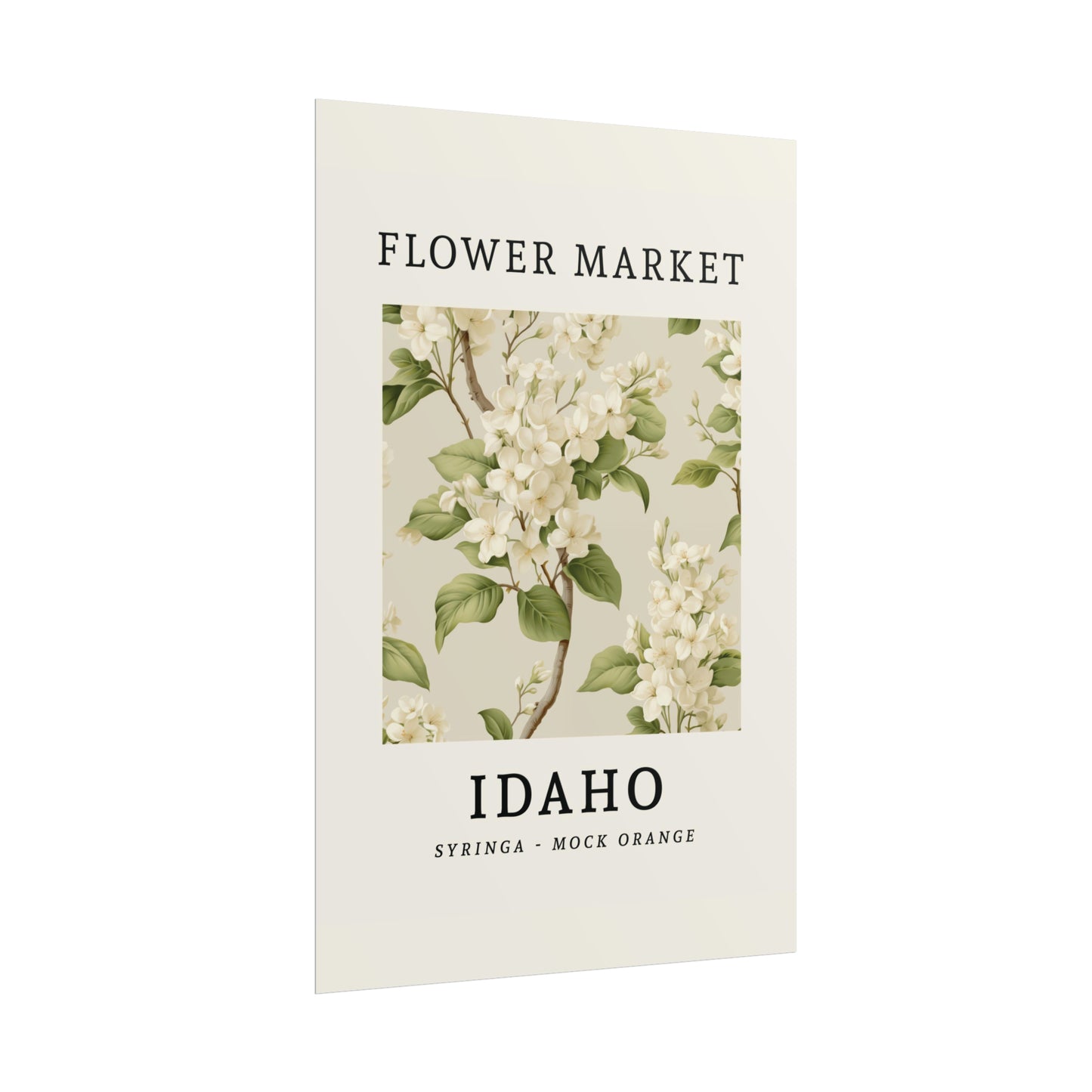 IDAHO FLOWER MARKET Poster Syringa Floral Bloom Print