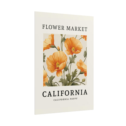 CALIFORNIA FLOWER MARKET Poster California Poppy Flower Blooms Print