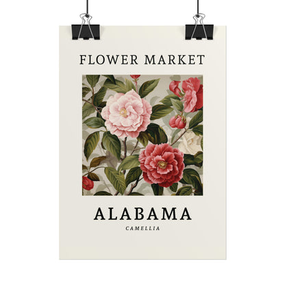 Alabama FLOWER MARKET Poster Camellia Flower Blooms