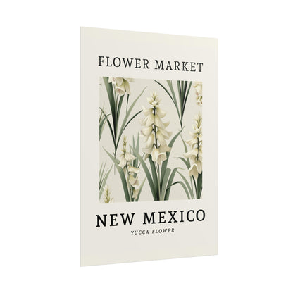 New Mexico FLOWER MARKET Poster Yucca Flowers Blossoms Print