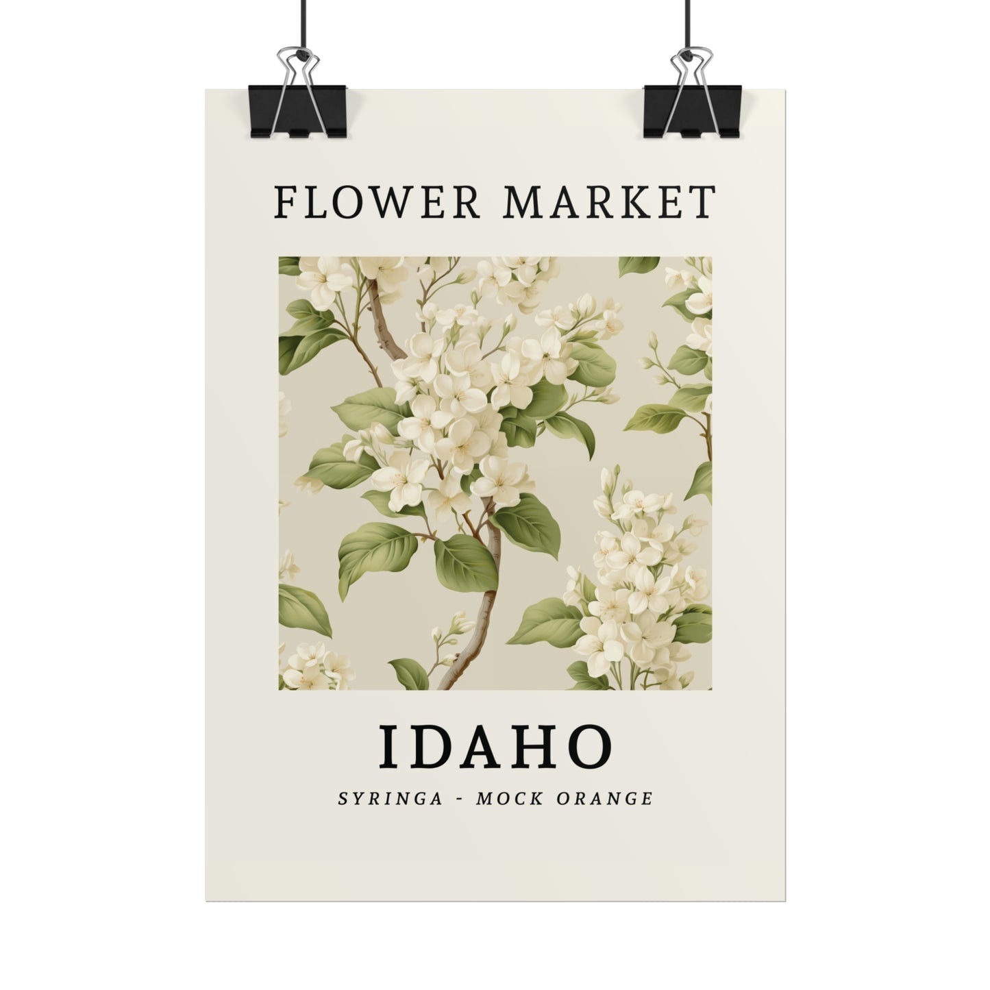 IDAHO FLOWER MARKET Poster Syringa Floral Bloom Print