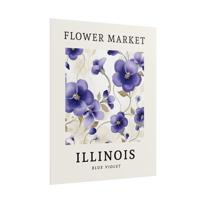 ILLINOIS FLOWER MARKET Poster Viola Floral Print