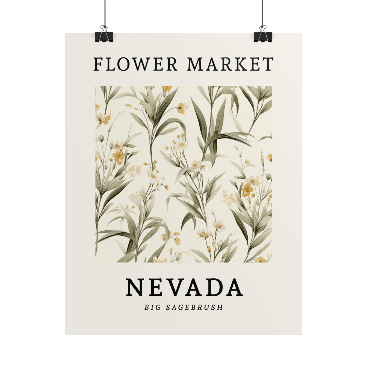 NEVADA FLOWER MARKET Poster Sagebrush Blossoms Print