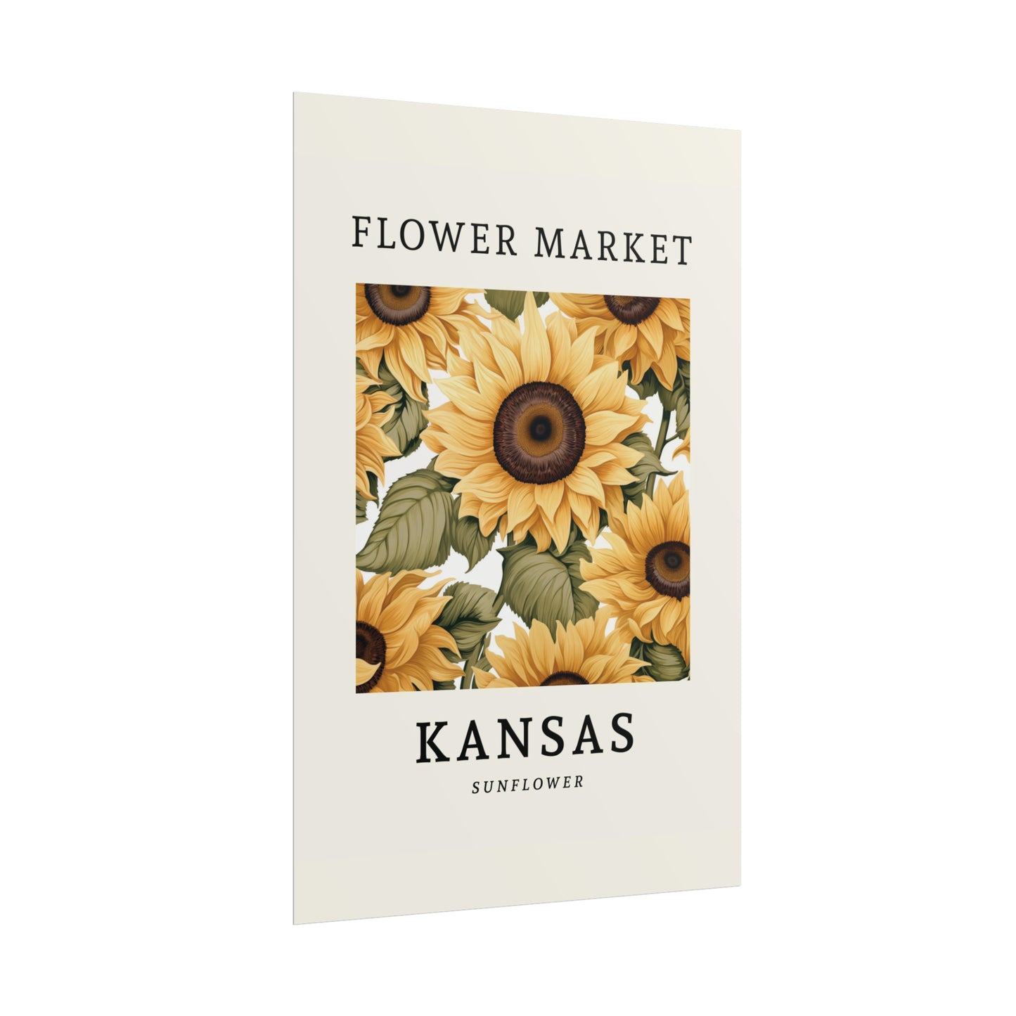 KANSAS FLOWER MARKET Poster Sunflower Print