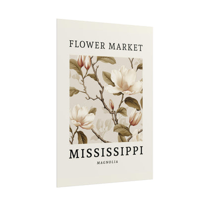 MISSISSIPPI FLOWER MARKET Poster Showy Lady's Slipper Blooms Print