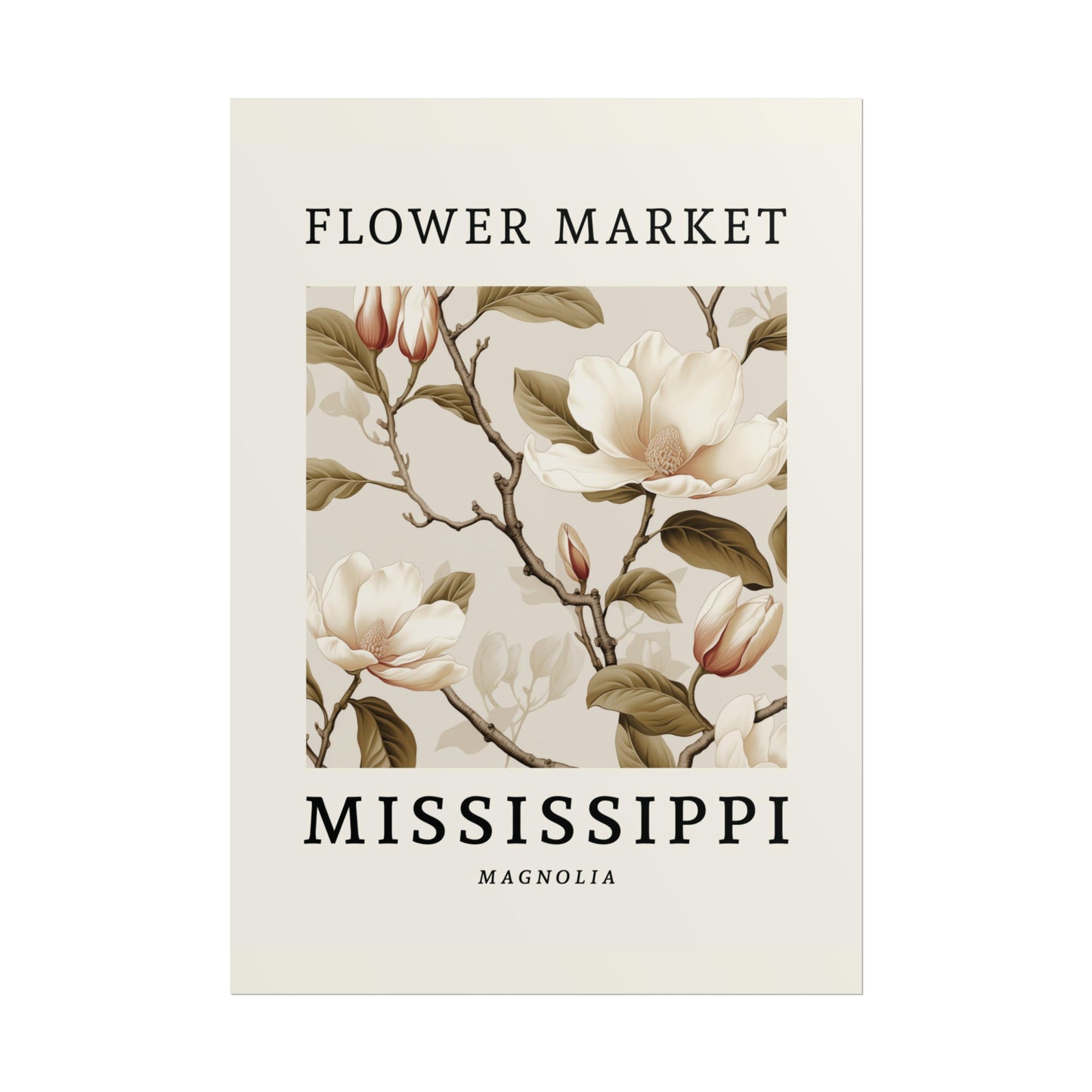 MISSISSIPPI FLOWER MARKET Poster Showy Lady's Slipper Blooms Print