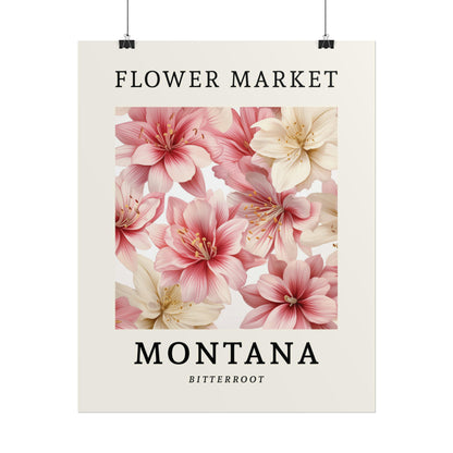 MONTANA FLOWER MARKET Poster Bitterroot Blossom Print