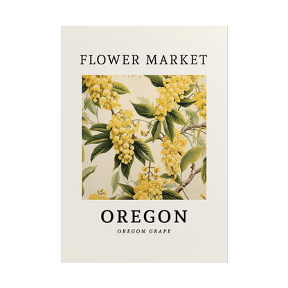 OREGON FLOWER MARKET Poster Oregon Grape Blossoms Print