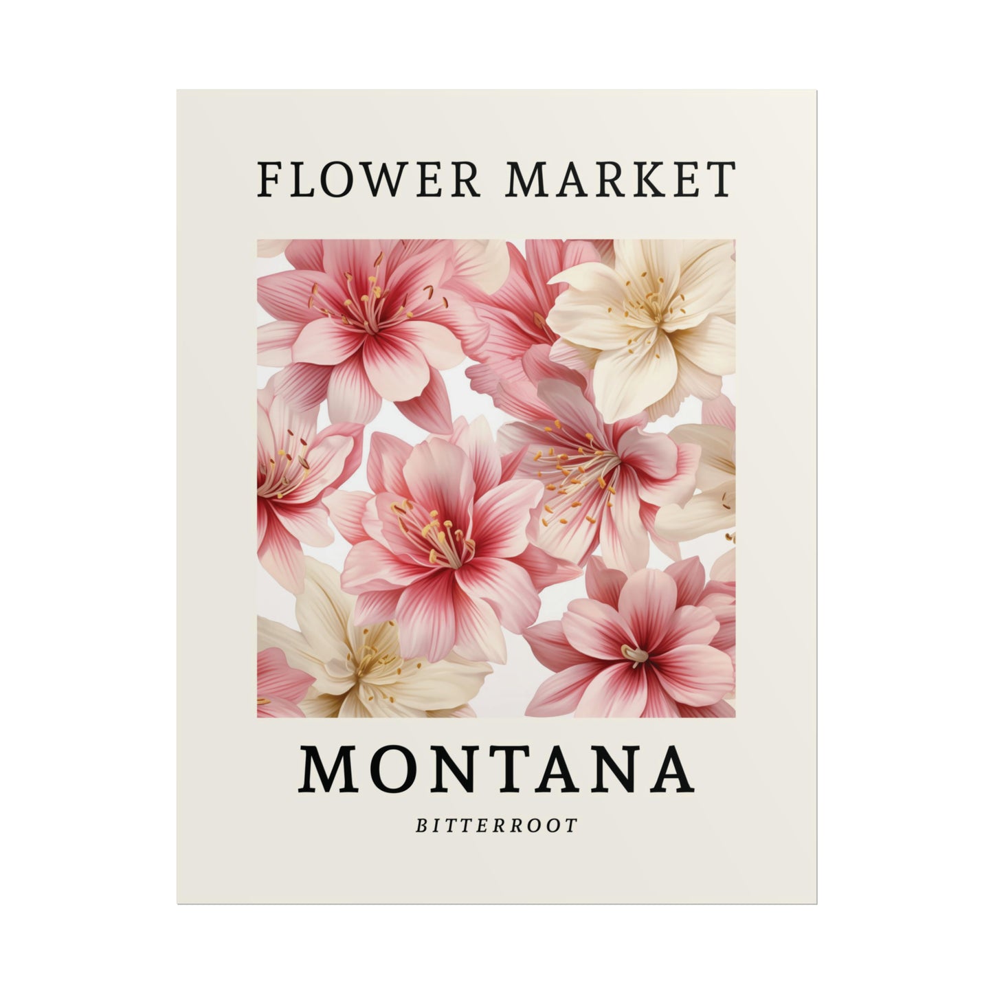 MONTANA FLOWER MARKET Poster Bitterroot Blossom Print