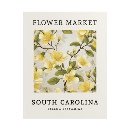 South Carolina FLOWER MARKET Poster Yellow Jessamine Blossoms