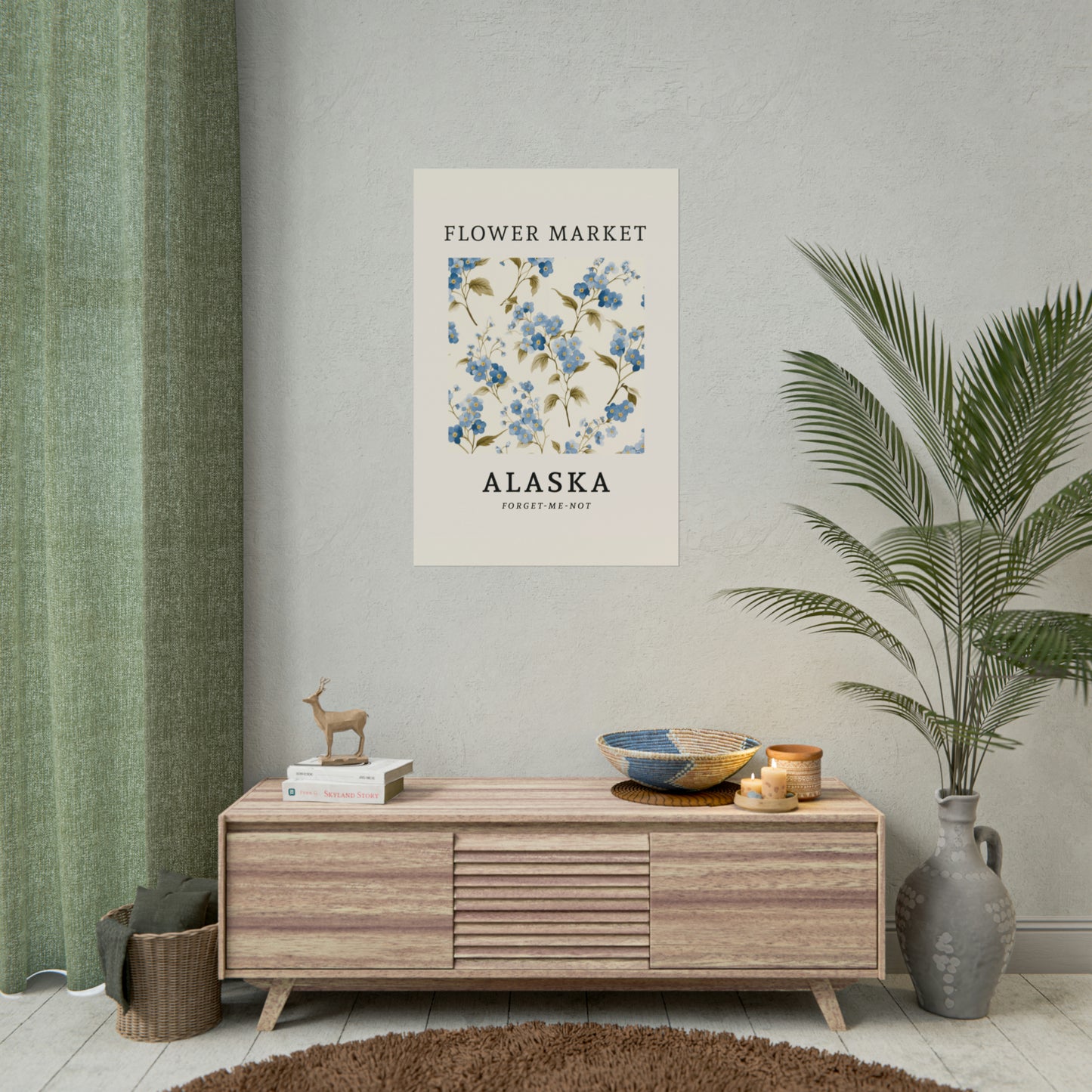 ALASKA FLOWER MARKET Poster Forget-me-not Flower Blooms