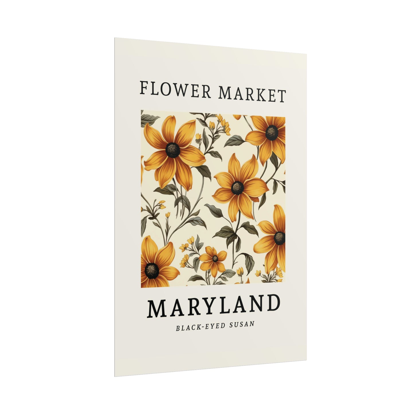 MARYLAND FLOWER MARKET Poster Black-Eyed Susan Bloom Print
