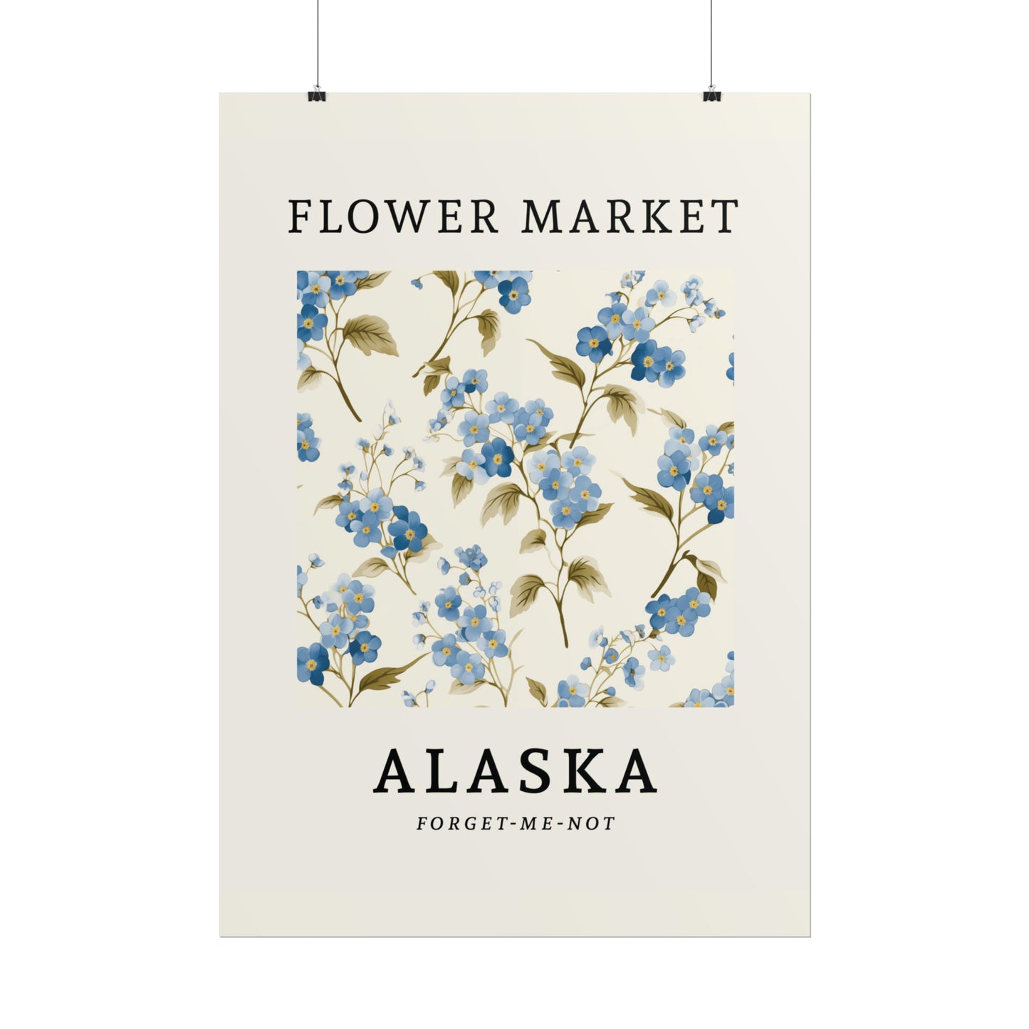 ALASKA FLOWER MARKET Poster Forget-me-not Flower Blooms