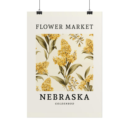 NEBRASKA FLOWER MARKET Poster Goldenrod Blossoms Print