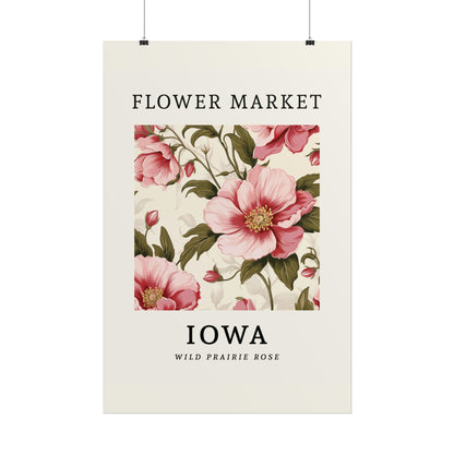 IOWA FLOWER MARKET Poster Wild Prairie Rose Print
