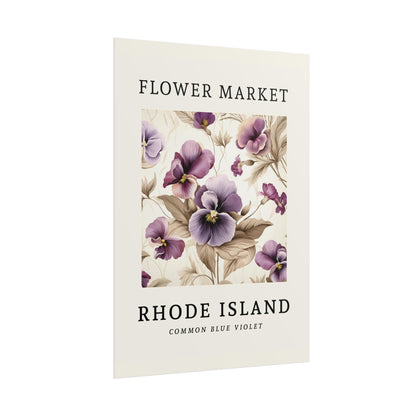 Rhode Island FLOWER MARKET Poster Violet Blossoms Print