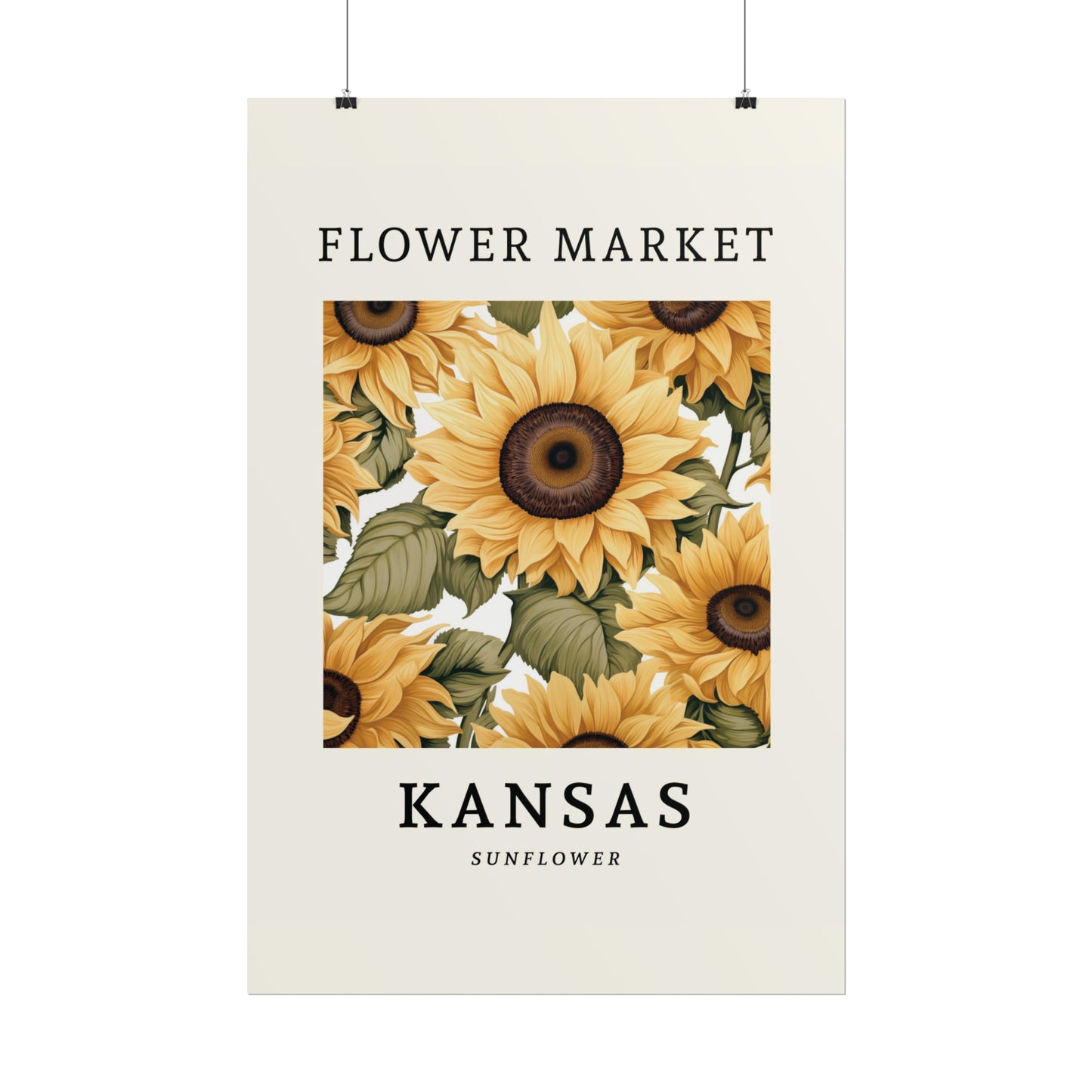 KANSAS FLOWER MARKET Poster Sunflower Print